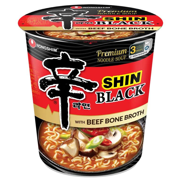 Nongshim Shin Ramen Noodles Premium Black with Beef Bone Broth All Sizes