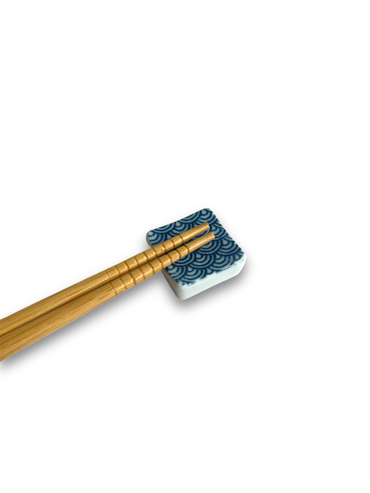 Blue Patterned Square Chopstick Holder