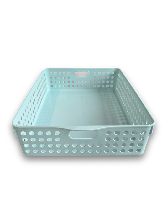 Shallow Large Storage Basket Various Colors