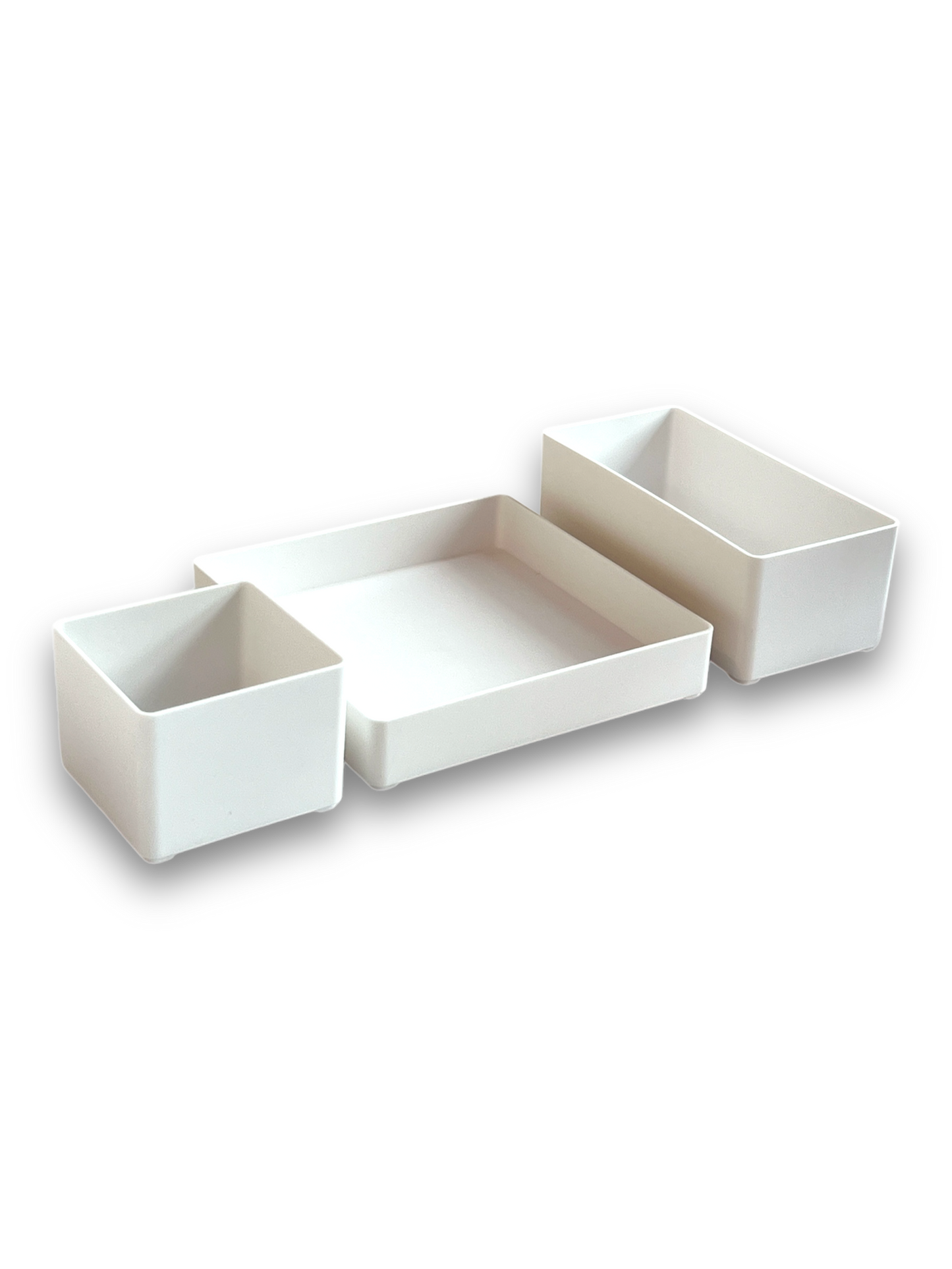 White Shallow Storage Containers