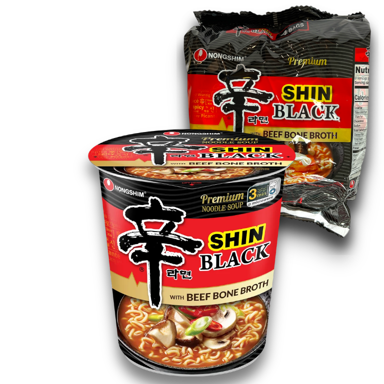 Nongshim Shin Ramen Noodles Premium Black with Beef Bone Broth All Sizes