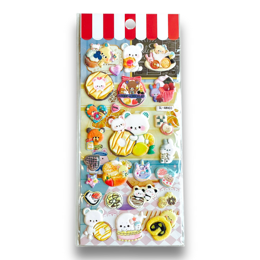 Animal Sweets Salon 3D Puffy Sticker Sheet