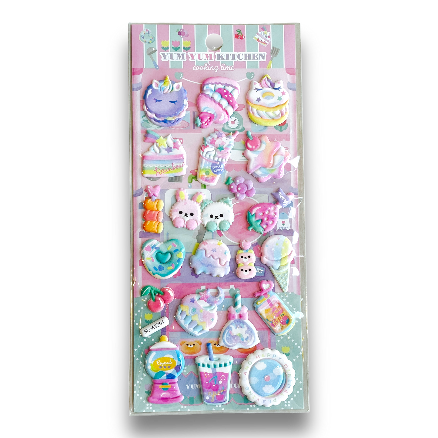 Animal Sweets Salon 3D Puffy Sticker Sheet