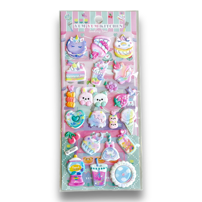 Animal Sweets Salon 3D Puffy Sticker Sheet