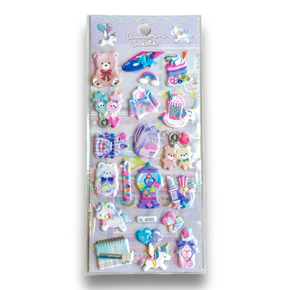 Animal Sweets Salon 3D Puffy Sticker Sheet