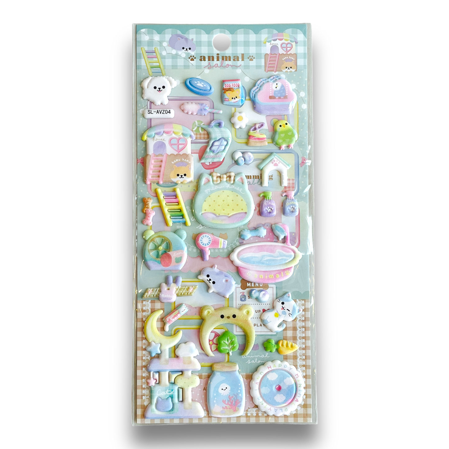 Animal Sweets Salon 3D Puffy Sticker Sheet