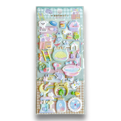 Animal Sweets Salon 3D Puffy Sticker Sheet