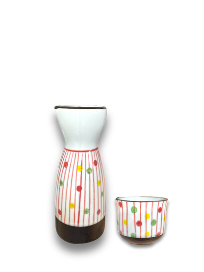 Dotted Tokkuri Sake Set and Pieces