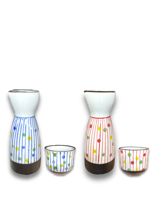 Dotted Tokkuri Sake Set and Pieces