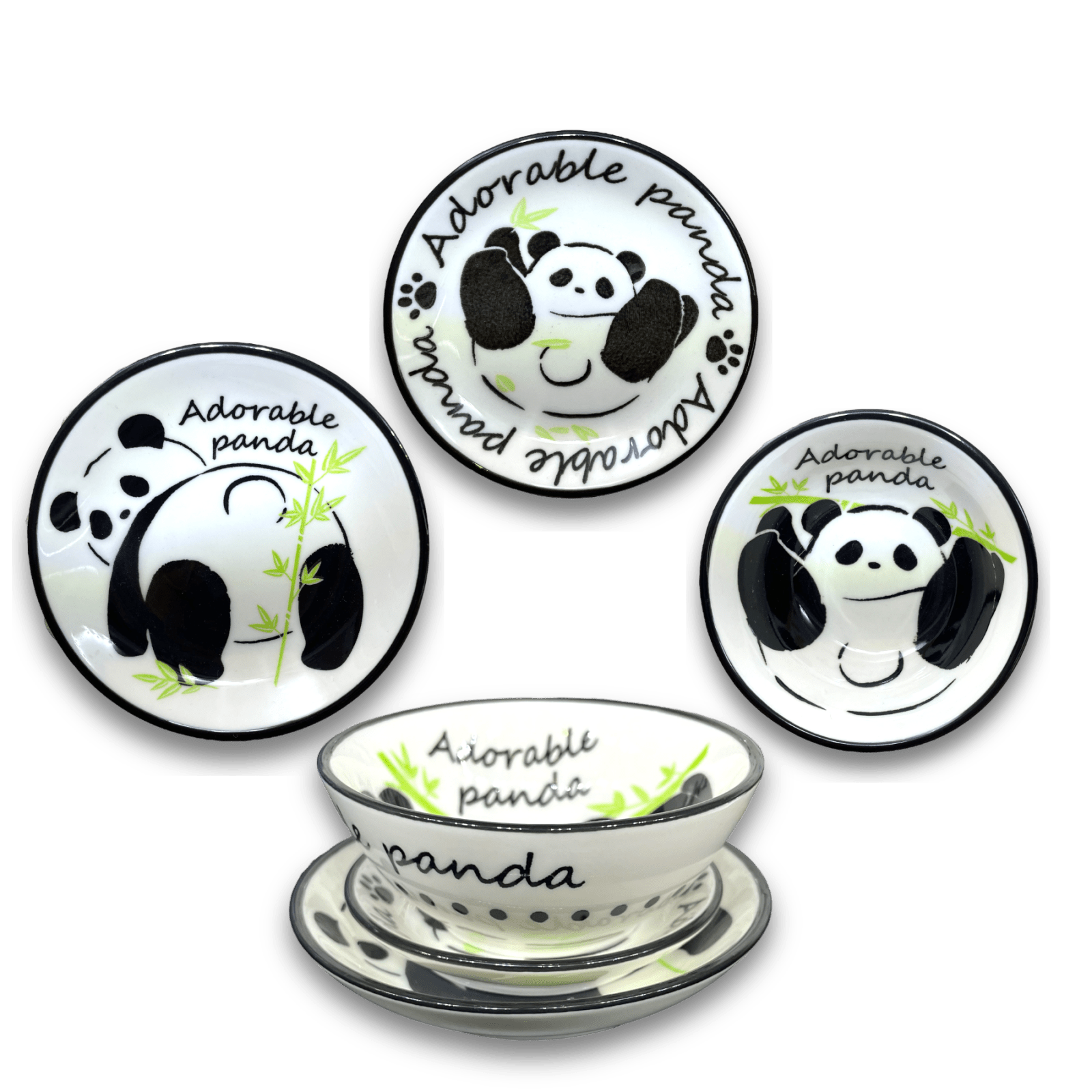 Adorable Panda Stoneware Set and Pieces - Ikimart